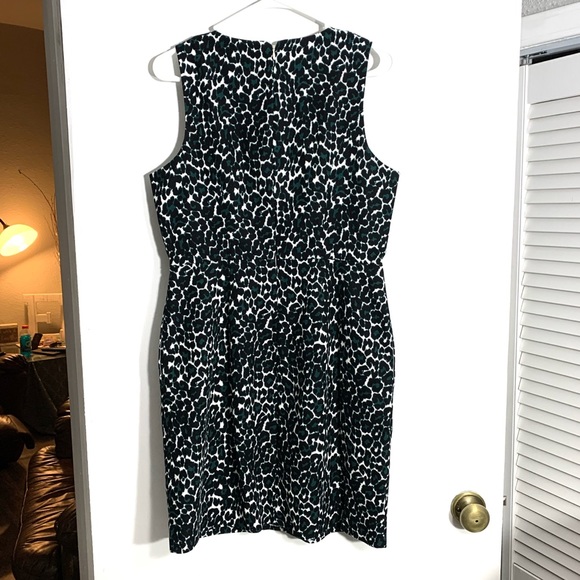 J. Crew green/black/white cheetah print sleeveless dress. - Picture 4 of 14